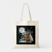 Lagotto Romagnolo onder Moonlight Snow - Kerstmis Tote Bag (Achterkant)