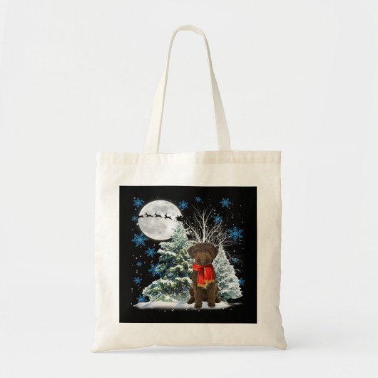 Lagotto Romagnolo onder Moonlight Snow - Kerstmis Tote Bag (Voorkant)