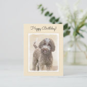 Lagotto Romagnolo Painting - Cute Original Dog Art Briefkaart (Staand voorkant)