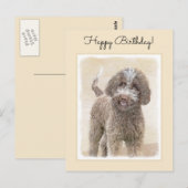 Lagotto Romagnolo Painting - Cute Original Dog Art Briefkaart (Voorkant / Achterkant)