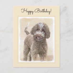 Lagotto Romagnolo Painting - Cute Original Dog Art Briefkaart