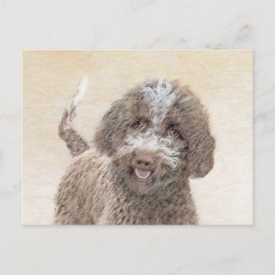 Lagotto Romagnolo Painting - Cute Original Dog Art Briefkaart