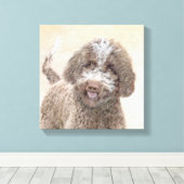 Lagotto Romagnolo Painting - Cute Original Dog Art Canvas Afdruk (Insitu (Houten vloer))