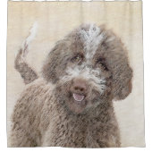 Lagotto Romagnolo Painting - Cute Original Dog Art Douchegordijn (Voorkant)