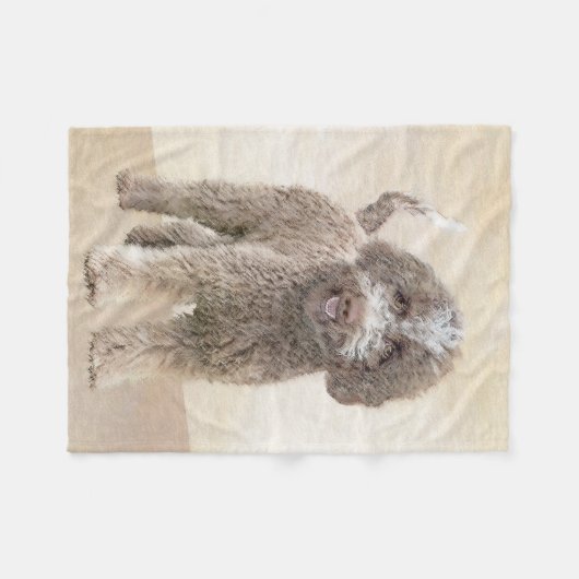 Lagotto Romagnolo Painting - Cute Original Dog Art Fleece Deken (Voorkant (Horizontaal))