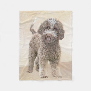 Lagotto Romagnolo Painting - Cute Original Dog Art Fleece Deken