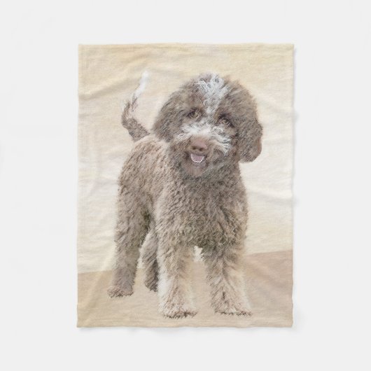 Lagotto Romagnolo Painting - Cute Original Dog Art Fleece Deken (Voorkant)