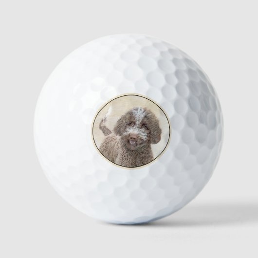 Lagotto Romagnolo Painting - Cute Original Dog Art Golfballen (Voorkant)