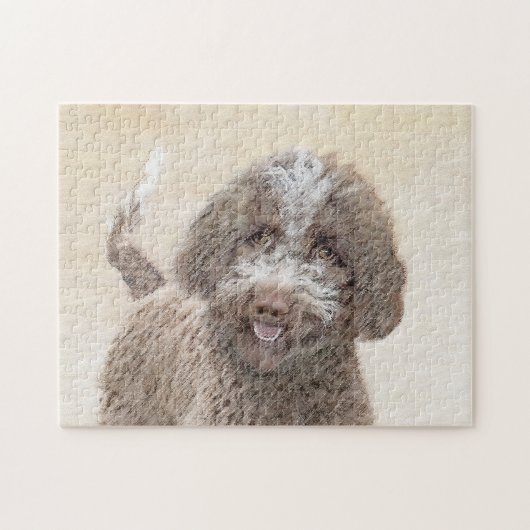 Lagotto Romagnolo Painting - Cute Original Dog Art Legpuzzel (Horizontaal)