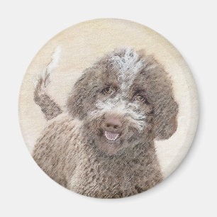 Lagotto Romagnolo Painting - Cute Original Dog Art Magneet