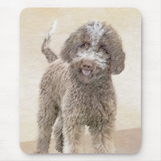 Lagotto Romagnolo Painting - Cute Original Dog Art Muismat (Voorkant)