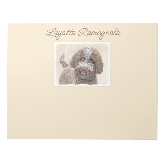 Lagotto Romagnolo Painting - Cute Original Dog Art Notitieblok (Voorkant)