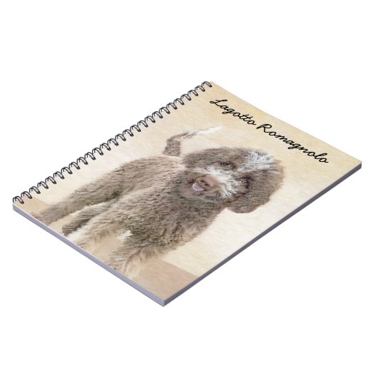 Lagotto Romagnolo Painting - Cute Original Dog Art Notitieboek (Linkerzijde)