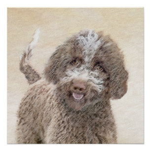 Lagotto Romagnolo Painting - Cute Original Dog Art Perfect Poster