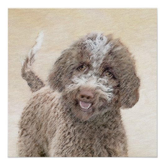 Lagotto Romagnolo Painting - Cute Original Dog Art Perfect Poster (Voorkant)