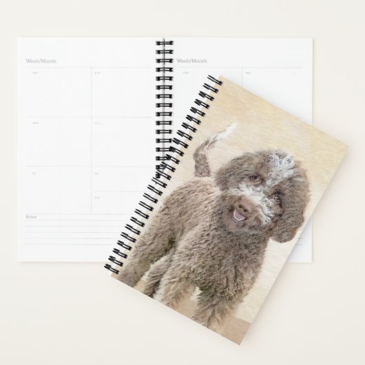 Lagotto Romagnolo Painting - Cute Original Dog Art Planner (Display)