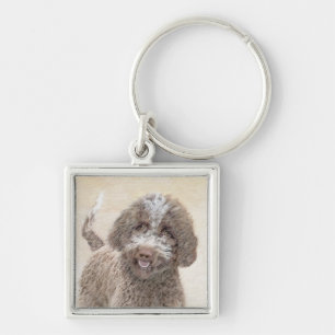 Lagotto Romagnolo Painting - Cute Original Dog Art Sleutelhanger
