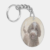 Lagotto Romagnolo Painting - Cute Original Dog Art Sleutelhanger (Voorkant Links)