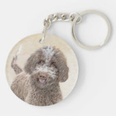 Lagotto Romagnolo Painting - Cute Original Dog Art Sleutelhanger (Achterkant)