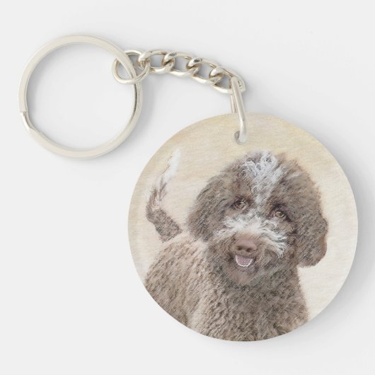 Lagotto Romagnolo Painting - Cute Original Dog Art Sleutelhanger (Voorkant)