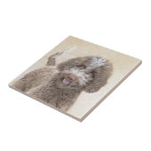 Lagotto Romagnolo Painting - Cute Original Dog Art Tegeltje (Zijkant)