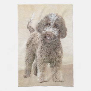 Lagotto Romagnolo Painting - Cute Original Dog Art Theedoek