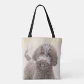 Lagotto Romagnolo Painting - Cute Original Dog Art Tote Bag (Achterkant)