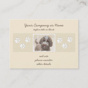 Lagotto Romagnolo Painting - Cute Original Dog Art Visitekaartje
