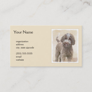 Lagotto Romagnolo Painting - Cute Original Dog Art Visitekaartje