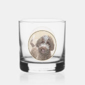 Lagotto Romagnolo Painting - Cute Original Dog Art Whisky Glas (Voorkant)
