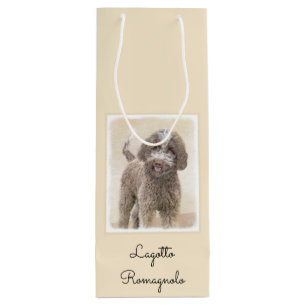 Lagotto Romagnolo Painting - Cute Original Dog Art Wijn Cadeautas