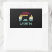 Lagotto Romagnolo Retro Vintage Silhouette Circle Rechthoekige Sticker (Tas)