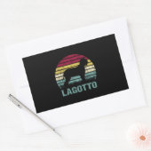 Lagotto Romagnolo Retro Vintage Silhouette Circle Rechthoekige Sticker (Envelop)