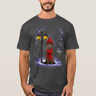Lagotto Romagnolo Santa Snow-kerstlicht Winte T-shirt