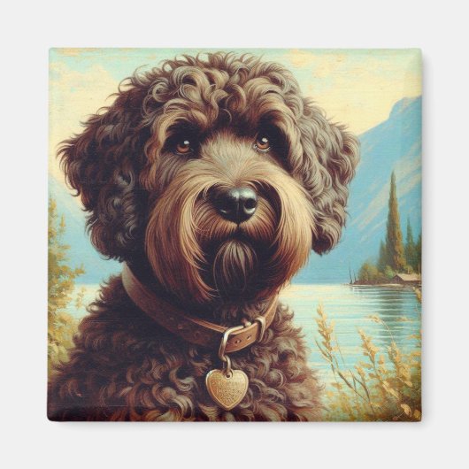 Lagotto Romagnolo schilderij Magneet (Voorkant)