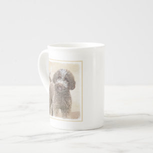 Lagotto Romagnolo Schilderij - Mooie Originele Hon Porselein Kop
