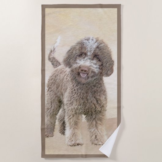 Lagotto Romagnolo Schilderij - Mooie Originele Hon Strandlaken (Voorkant)