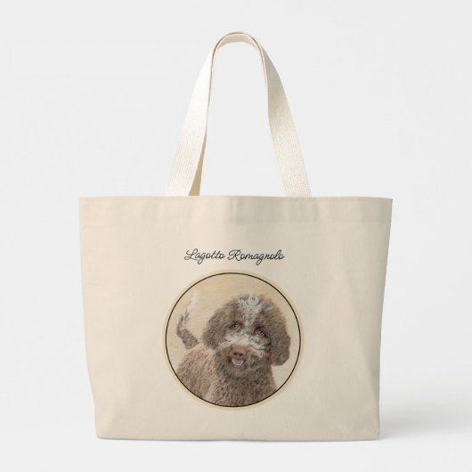 Lagotto Romagnolo schilderij Schattigee originele  Grote Tote Bag (Achterkant)