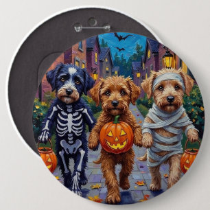 Lagotto Romagnolo Snoep vragen met Halloween  Ronde Button 6,0 Cm