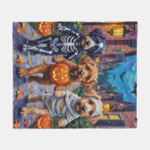 Lagotto Romagnolo Trick-or-Treating Halloween Fleece Deken (Voorkant (Horizontaal))