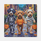 Lagotto Romagnolo Trick-or-Treating Halloween Magneet (Voorkant)
