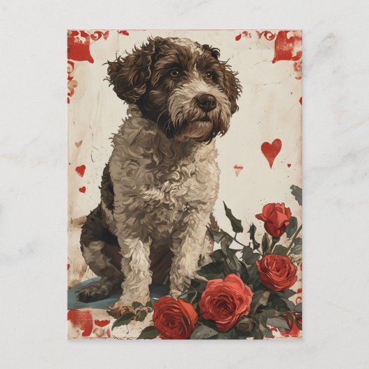 Lagotto Romagnolo Valentijnsdag Briefkaart (Voorkant)