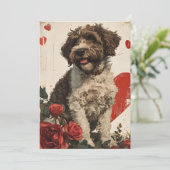 Lagotto Romagnolo Valentijnsdag Oude Stijl  Feestdagenkaart (Staand voorkant)