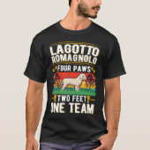 Lagotto Romagnolo, vier poten, één team T-shirt (Voorkant)