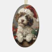 Lagotto Romagnolo Vintage Kerstmis Keramisch Ornament (Links)