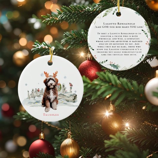 Lagotto Romagnolo Waterverf Dog | Monogram Keramisch Ornament