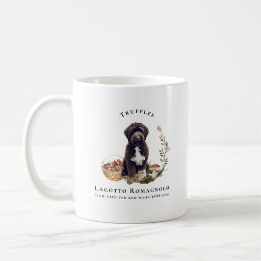 Lagotto Romagnolo Waterverf Dog | Monogram Koffiemok (Links)