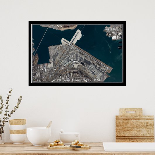 LaGuardia Airport New York Satellite Poster Map (Keuken)