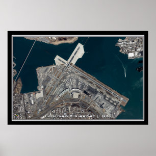 LaGuardia Airport New York Satellite Poster Map