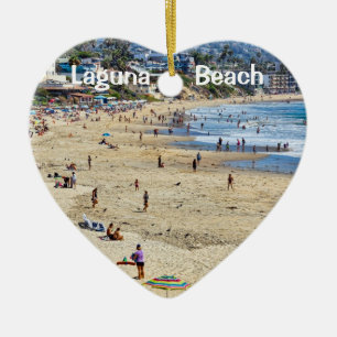 Laguna Beach 2-zijdig Kerst Hart Keramisch Ornament